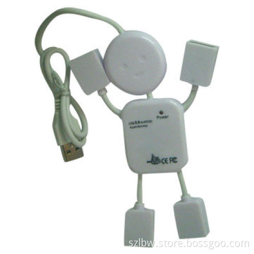 USB2.0 High-speed 4 Ports Mini Hub, 480Mbps Maximum Data Transfer Rate